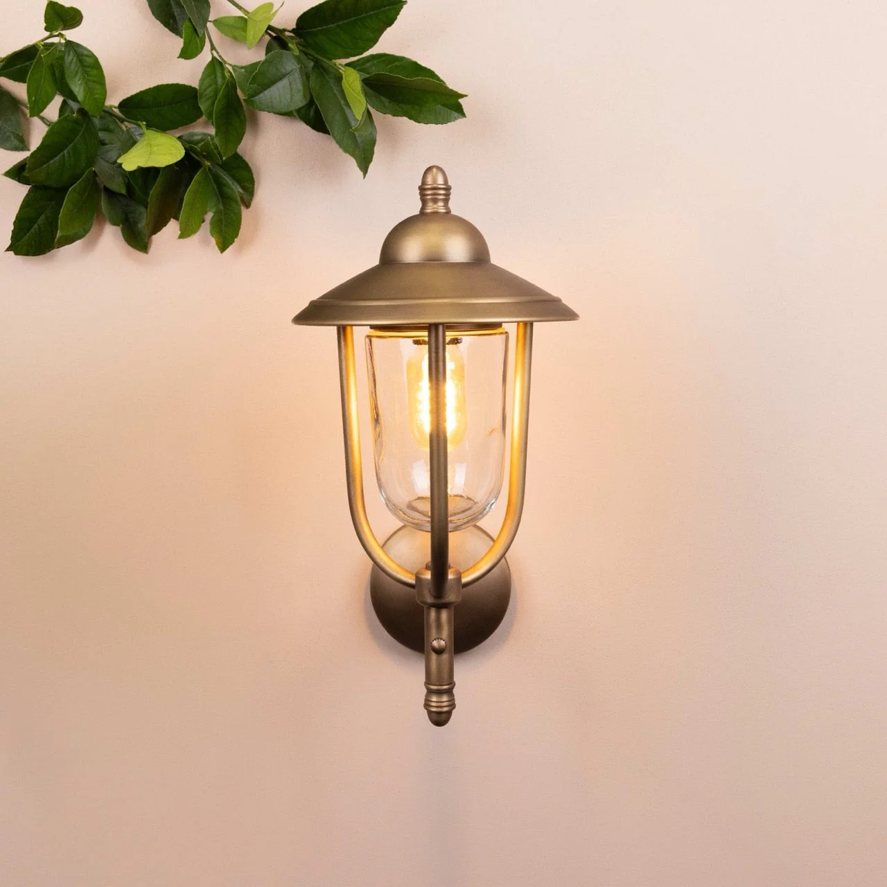 Kensington Outdoor Wall Lamp Lantern | Brass - Image 3