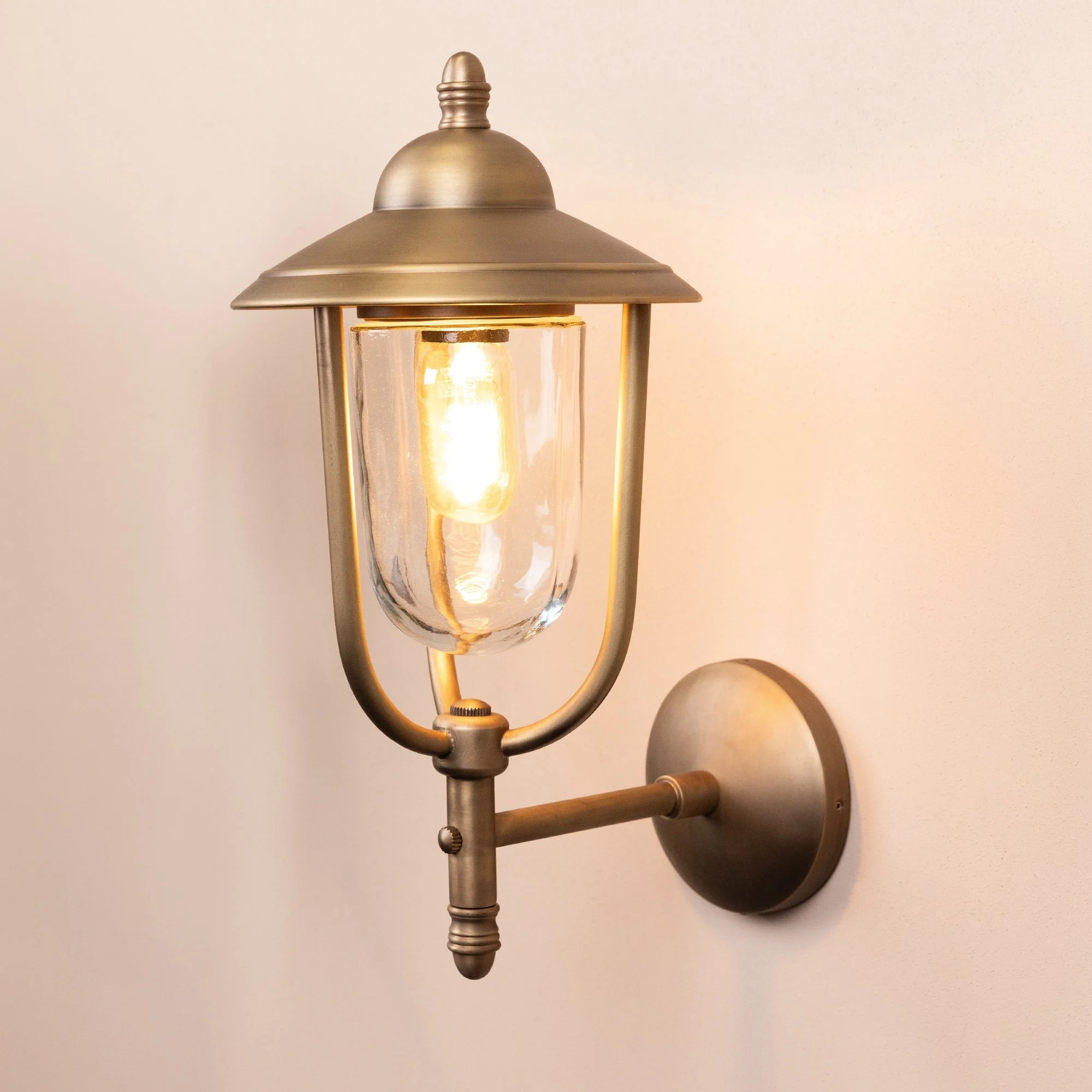 Kensington Outdoor Wall Lamp Lantern | Brass - Image 4