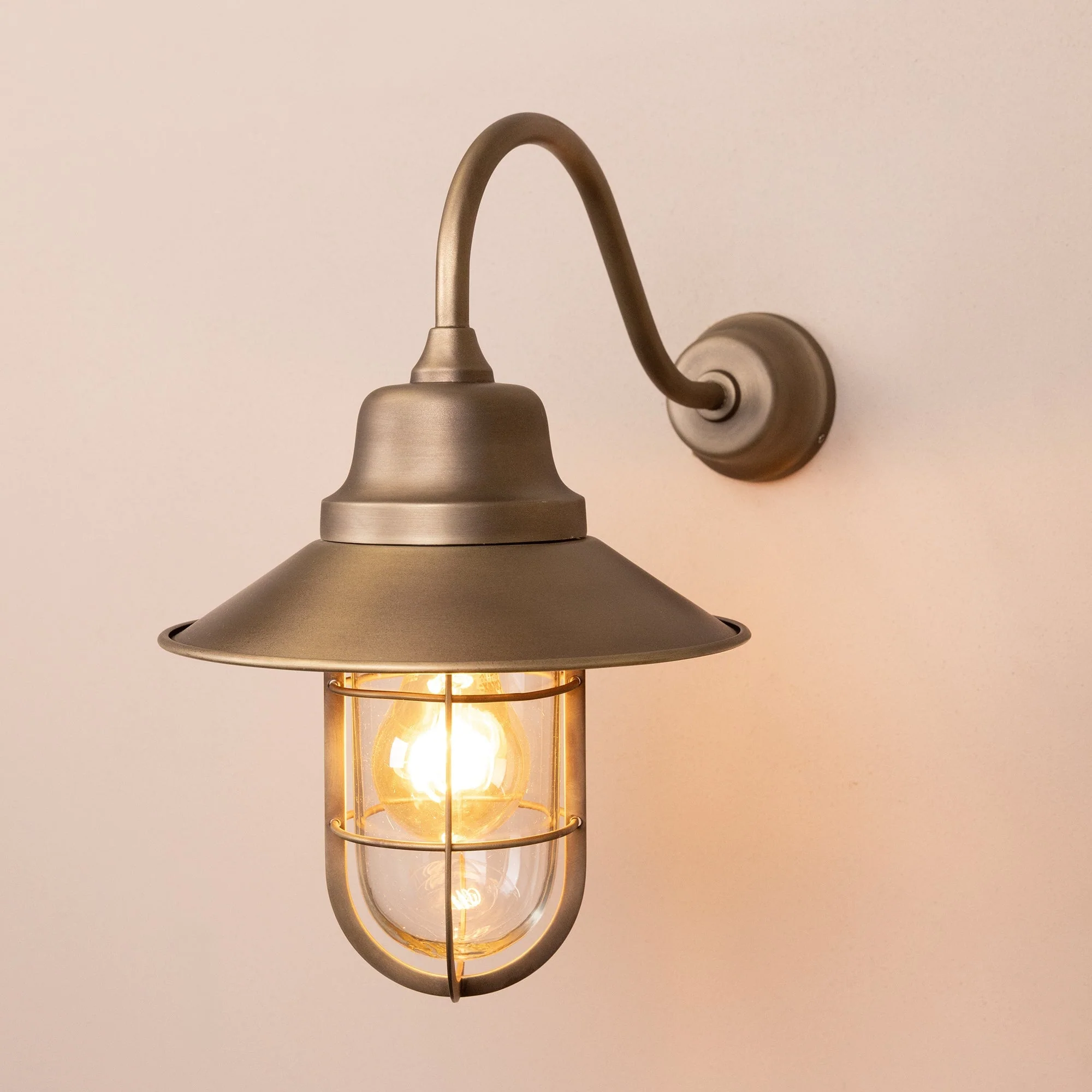 Portloe Swan Neck Lantern | Brass - Image 4