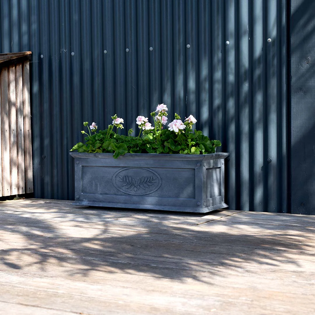 Tuscan Zinc Trough Planter - Image 3