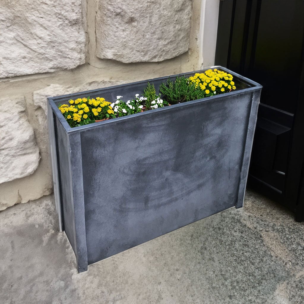 Vintage Zinc Tall Trough Planter - Image 4